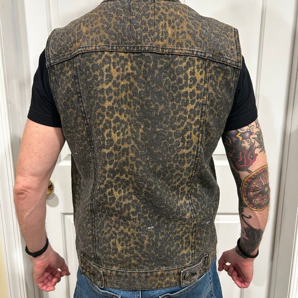 Lip Service Leopard Print Denim Vest Size Small - Picture 4 of 5